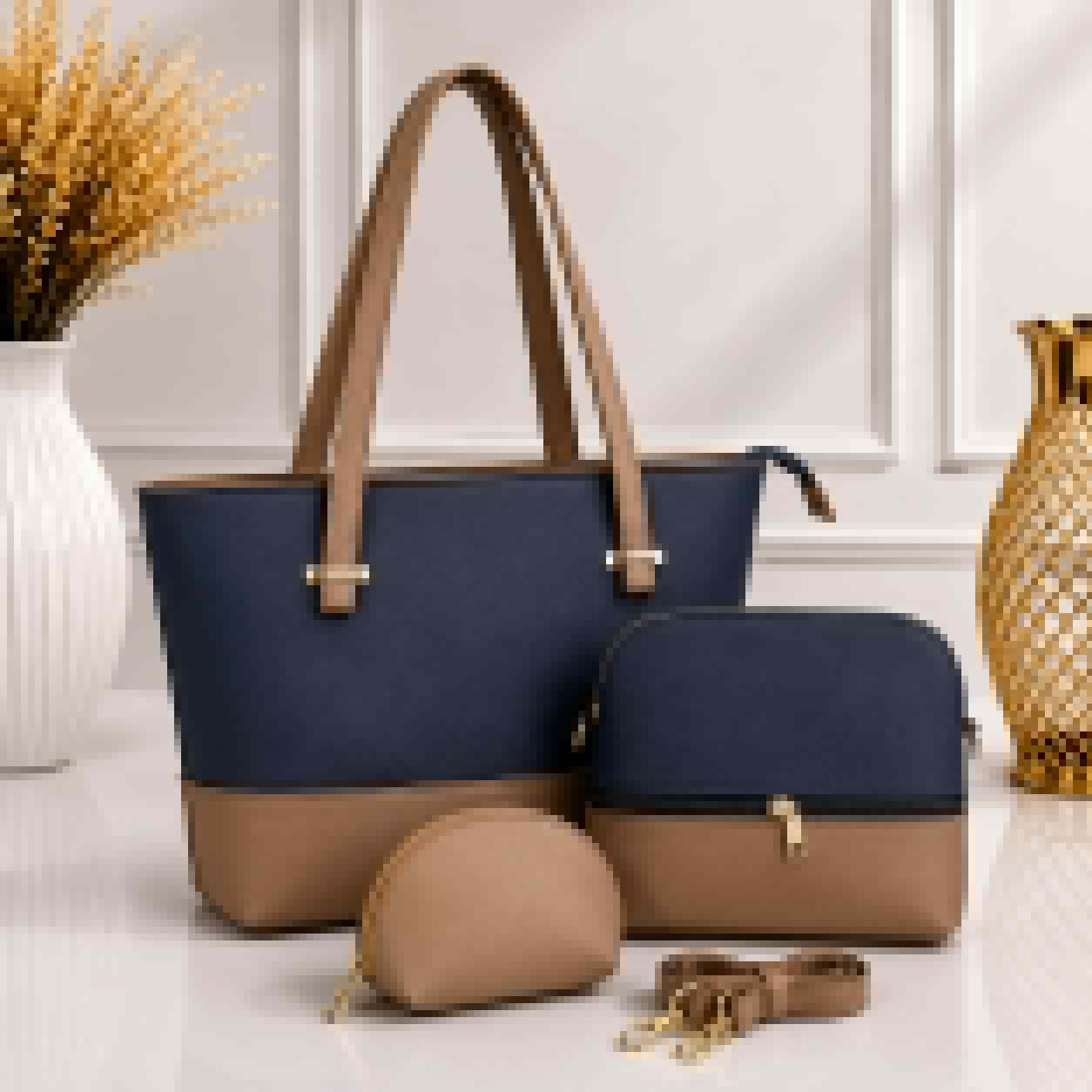 3-Piece Luxury Women's Handbag Set – Tote Bag, Crossbody Bag & Coin Purse